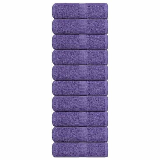 shumee vidaXL Brisače 10 kos vijolična 30x30 cm 360 g/m² 100% bombaž