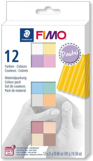 FIMO Soft set 12 barv x 25 g - pastelne barve