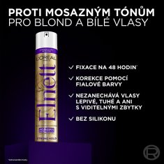 Lak za lase z mikrodifuzijo za blond in bele lase Elnett (Anti-Brassiness Color-Correcting Purple Micro-Diffusion Hairspray) 300 ml