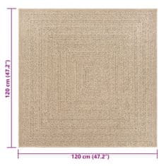 Vidaxl Preproga ZIZUR 120x120 cm videz jute notranja in zunanja