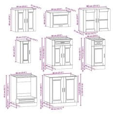 Vidaxl 8 kosov kuhinjska omarica Kalmar beli inženirski les