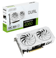 ASUS GeForce RTX 4060 EVO White OC grafična kartica, 8 GB, GDDR6, PCI-E 4.0 (DUAL-RTX4060-O8G-EVO-WHITE)