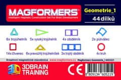 Magformers Geometrija 1: Slike in zgradbe - škatla s 45 kosi