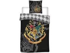 sarcia.eu Siv komplet posteljnine z grbom Bradavičarke HARRY POTTER, certifikat OEKO-TEX 140x200cm