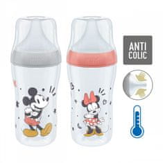 NUK Perfect Match Baby Bottle MICKEY Temperature Control 260 ml siva