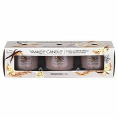 Yankee Candle Komplet votivnih sveč v kozarcu Vanilla Creme Brulee 3 x 37 g