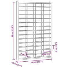 Vidaxl Stenska razstavna omarica z 56 predelki 40x4,5x60 cm