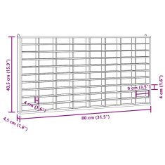 Vidaxl Stenska razstavna omarica z 80 predelki 80x4,5x40,5 cm