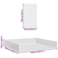 Vidaxl Ograda za živali na prostem z 48 paneli 54x100 cm železo