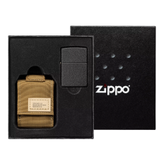 Zippo vžigalnik 49401 Black Crackle in etui Coyote Pouch