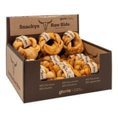 GLORIA Prigrizek za pse Gloria Snackys Rawhide Med 12 cm Donut Zvit