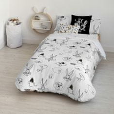 Looney Tunes Prevleka za odejo Looney Tunes Looney B&W Bela black 175 Niti 155 x 220 cm