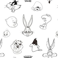 Looney Tunes Prevleka za odejo Looney Tunes Looney B&W Bela black 175 Niti 200 x 200 cm