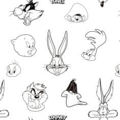 Looney Tunes Prevleka za odejo Looney Tunes Looney B&W Bela black 175 Niti 155 x 220 cm