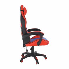 KONDELA Gaming stol Spidex - moder/rdeč/črn