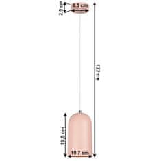KONDELA Viseča svetilka Luken - roza
