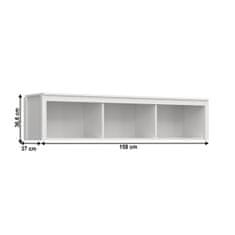 KONDELA Shelf Oil 160 R - belo