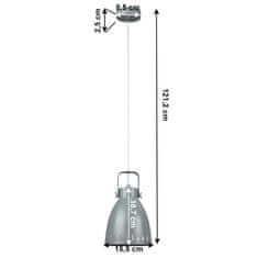 KONDELA Viseča svetilka Aiden Type 3 - siva