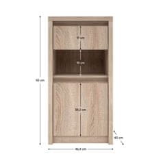 KONDELA Enovratna komoda s predalom Norty tip 24 1D1S - hrast sonoma