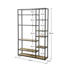 KONDELA Bilote regal Tip 4 - črna / hrast