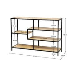 KONDELA Bilote regal Tip 2 - črna / hrast