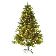 KONDELA Božično drevo z osvetlitvijo Christmas Type 6 LED300 180 cm - zeleno