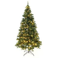 KONDELA Božično drevo z osvetlitvijo Christmas Type 5 LED450 220 cm - zeleno