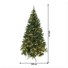 KONDELA Božično drevo z osvetlitvijo Christmas Type 5 LED450 220 cm - zeleno