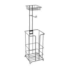 KONDELA Kovinsko stojalo za toaletni papir Merdo - črno