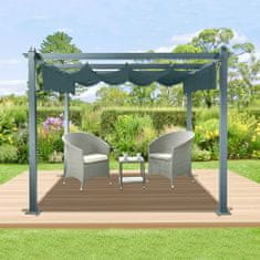 KONDELA Pepy Lux aluminijasta pergola 300x300 cm - siva/grafit