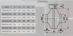 AKVAVENT MARS GDF 315, MARS GDF 315, Centrifugalni kanalski ventilator za dovod in odvod zraka, jeklo BB D315