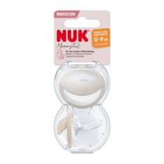 Nuk Soother Mommy Feel v škatli, krema 0-9m, 2 kosa