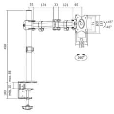 LogiLink Logilink | Namizni nosilec | BP0021 | 13-27 " | Največja teža (nosilnost) 8 kg