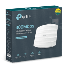 TP-Link TP-LINK | EAP115 | Dostopna točka | 802.11n | 2,4 GHz | 300 Mbit/s | 10/100 Mbit/s | Vrata Ethernet LAN (RJ-45) 1 | MU-MiMO Ne | PoE v | Vrsta antene 2xInterna | Ne