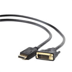 Gembird Cablexpert | CC-DPM-DVIM | Kabel DVI | Moški | 24+1 pin digitalni DVI | Moški | 20 pin DisplayPort | 1 m | Črna