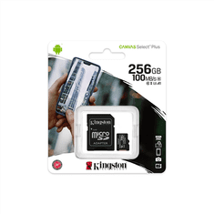 Kingston Kingston | Canvas Select Plus | UHS-I | 256 GB | MicroSDXC | Flash pomnilnik razreda 10 | SD adapter