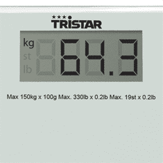 Tristar Tristar | Kopalniška tehtnica | WG-2419 | Največja teža (nosilnost) 150 kg | Natančnost 100 g | Bela