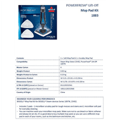 Bissell Komplet blazinic za parni mop Bissell | PowerFresh Lift Off | Brez ml | 2 kosa.