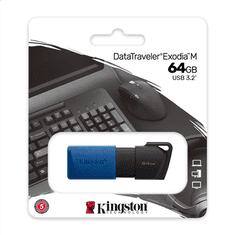 Kingston Kingston | Flash disk USB 3.2 | DataTraveler Exodia M | 64 GB | USB 3.2 | Črna/modra