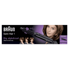 Braun Braun | Hair Styler | AS110 Satin Hair 1 | Garancija 24 mesecev | Temperatura (maks.) °C | Število stopenj segrevanja | Zaslon | 200 W | Črna