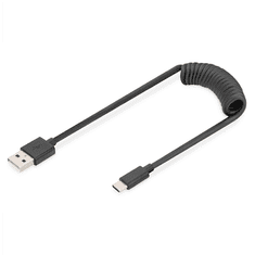 Digitus Digitus | USB-C | Moški | 24-pinski USB-C | Moški | Črni | 4-pinski kabel USB tipa A | 1 m