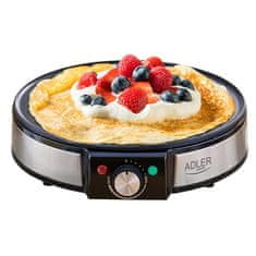 Adler Adler | Crepe Maker | AD 3058 | 1600 W | Količina testa 1 | Crepe | Nerjaveče jeklo/črna