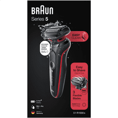 Braun Braun | Brivniki | 51-R1000s | Čas delovanja (največ) 50 min | Mokro in suho | Črna/rdeča