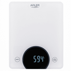 Adler Adler | Kuhinjske tehtnice | AD 3173w | Največja teža (nosilnost) 10 kg | Gradacija 1 g | Vrsta zaslona LED | Bela