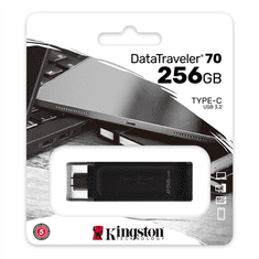 Kingston Kingston | Bliskovni disk USB | DataTraveler 70 | 256 GB | USB 3.2 Gen 1 Type-C | Črna