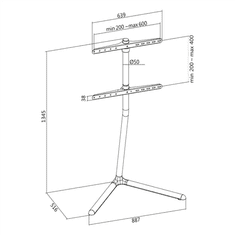 LogiLink Logilink | Talno stojalo | BP0079 | Ročaj | 49-70 " | Največja teža (nosilnost) 40 kg | Črna