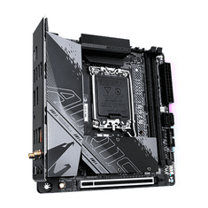 Gigabyte Gigabyte | B760I AORUS PRO 1.0 | Družina procesorjev Intel | Procesorska vtičnica LGA1700 | DDR5 DIMM | Pomnilniške reže 2 | Podprti vmesniki za trdi disk SATA, M.2 | Število priključkov SATA 2 | Čipi