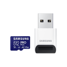 Samsung Samsung PRO Plus microSD z adapterjem USB | 512 GB | MicroSDXC | Flash pomnilnik razreda U3, V30, A2