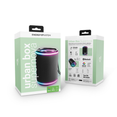 Energy Sistem Energy Sistem Urban Box Black Prenosni zvočnik Supernova z Bluetooth | 16 Wattov | Črna | Brezžična | Polnilna baterija | Polnjenje USB | IPX4, odporen na pljuske | Upravljanje zvočnika