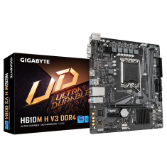 Gigabyte Gigabyte | H610M H V3 DDR4 | Družina procesorjev Intel | Procesorska vtičnica LGA1700 | DDR4 DIMM | Podprti vmesniki trdega diska M.2, SATA | Število priključkov SATA 4